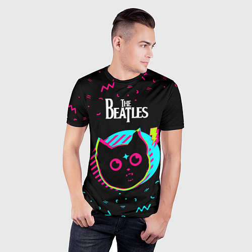Мужская спорт-футболка The Beatles - rock star cat / 3D-принт – фото 3