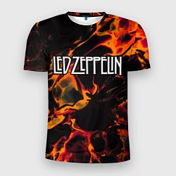 Футболка спортивная мужская Led Zeppelin red lava, цвет: 3D-принт