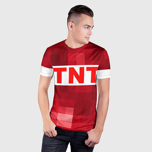Мужская спорт-футболка Minecraft tnt texture / 3D-принт – фото 3