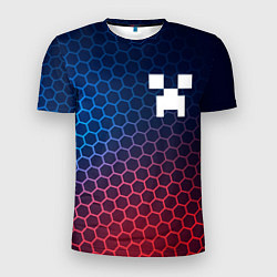 Мужская спорт-футболка Minecraft неоновые соты