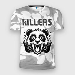 Футболка спортивная мужская The Killers рок панда на светлом фоне, цвет: 3D-принт