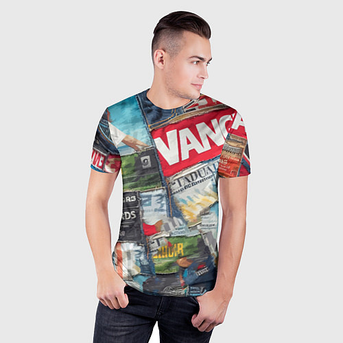 Мужская спорт-футболка Vanguard collage - ai art patchwork / 3D-принт – фото 3