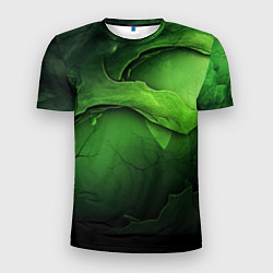 Мужская спорт-футболка Зеленая яркая абстрактная текстура