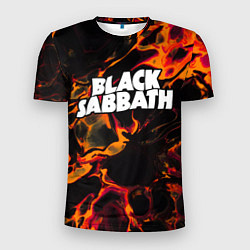 Футболка спортивная мужская Black Sabbath red lava, цвет: 3D-принт