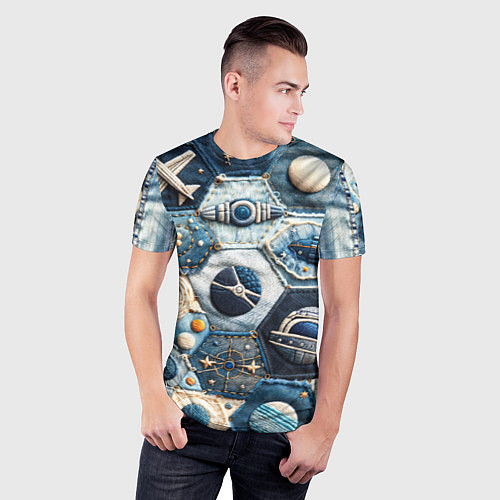 Мужская спорт-футболка Пэчворк с авиацией / 3D-принт – фото 3