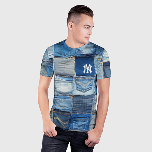 Мужская спорт-футболка Patchwork - New York yankees baseball team / 3D-принт – фото 3