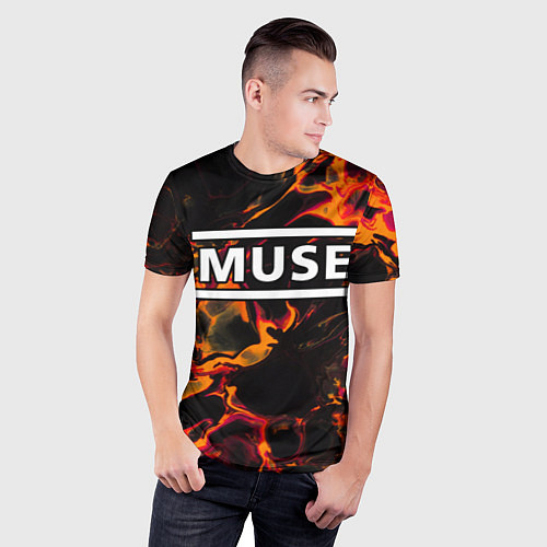 Мужская спорт-футболка Muse red lava / 3D-принт – фото 3