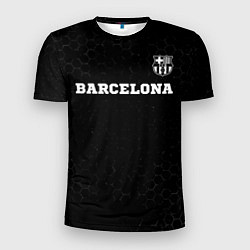 Футболка спортивная мужская Barcelona sport на темном фоне посередине, цвет: 3D-принт