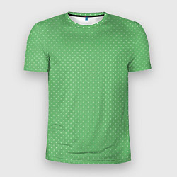 Футболка спортивная мужская Светлый зелёный в маленький белый горошек, цвет: 3D-принт