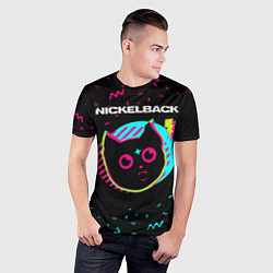 Футболка спортивная мужская Nickelback - rock star cat, цвет: 3D-принт — фото 2