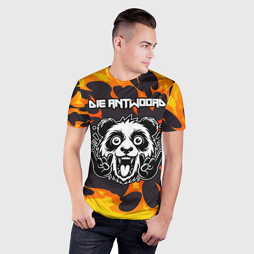 Мужская спорт-футболка Die Antwoord рок панда и огонь / 3D-принт – фото 3