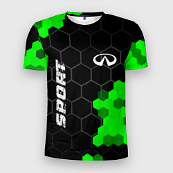 Футболка спортивная мужская Infiniti green sport hexagon, цвет: 3D-принт