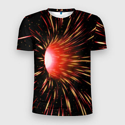 Мужская спорт-футболка Червоточина - огненные лучи
