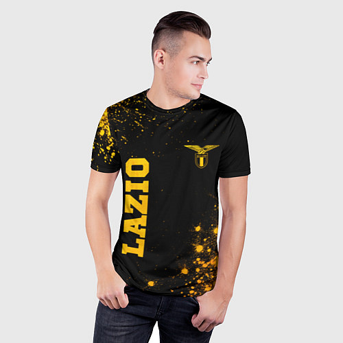 Мужская спорт-футболка Lazio - gold gradient вертикально / 3D-принт – фото 3