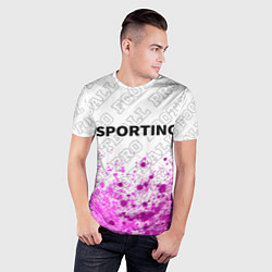 Футболка спортивная мужская Sporting pro football посередине, цвет: 3D-принт — фото 2