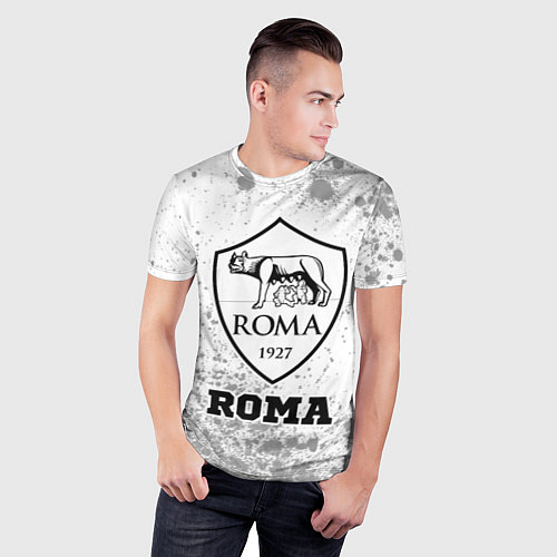 Мужская спорт-футболка Roma sport на светлом фоне / 3D-принт – фото 3