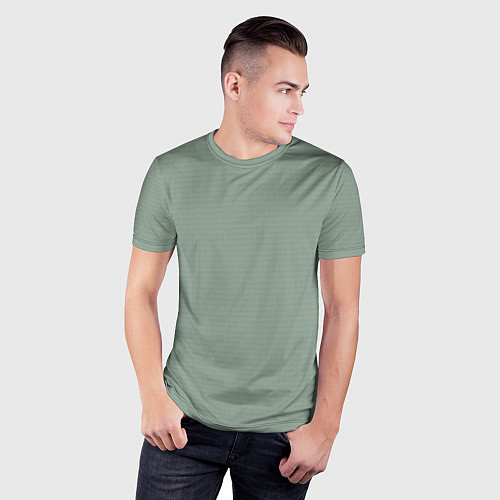 Мужская спорт-футболка Светлый серо-зелёный текстурированный / 3D-принт – фото 3
