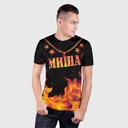 Футболка спортивная мужская Миша - имя в огне, цвет: 3D-принт — фото 2