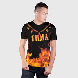 Футболка спортивная мужская Тима - имя в огне, цвет: 3D-принт — фото 2