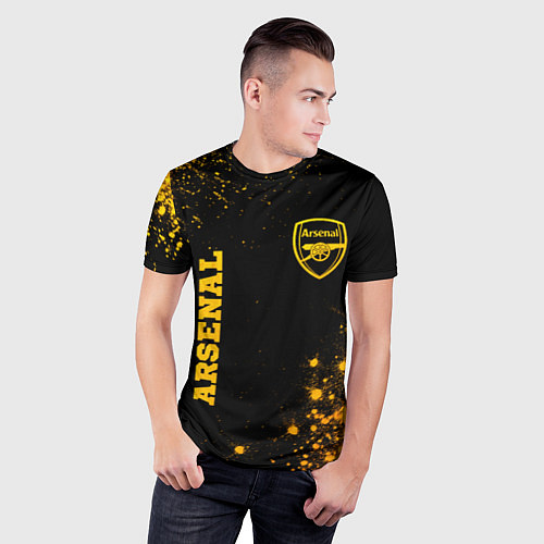 Мужская спорт-футболка Arsenal - gold gradient вертикально / 3D-принт – фото 3