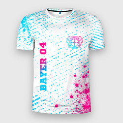 Мужская спорт-футболка Bayer 04 neon gradient style вертикально