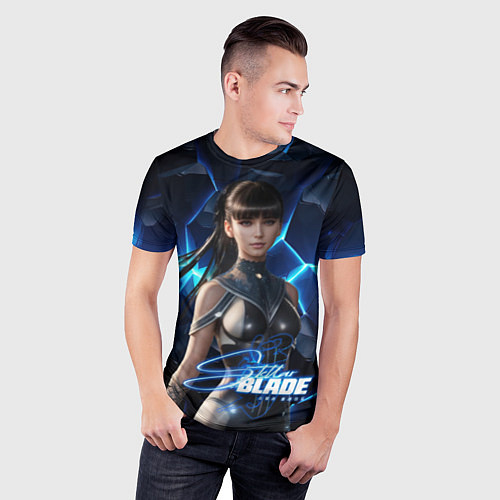 Мужская спорт-футболка Stellar Blade Eve ледяная стена / 3D-принт – фото 3