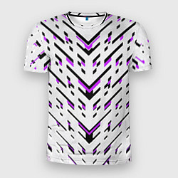 Футболка спортивная мужская Black and purple stripes on a white background, цвет: 3D-принт