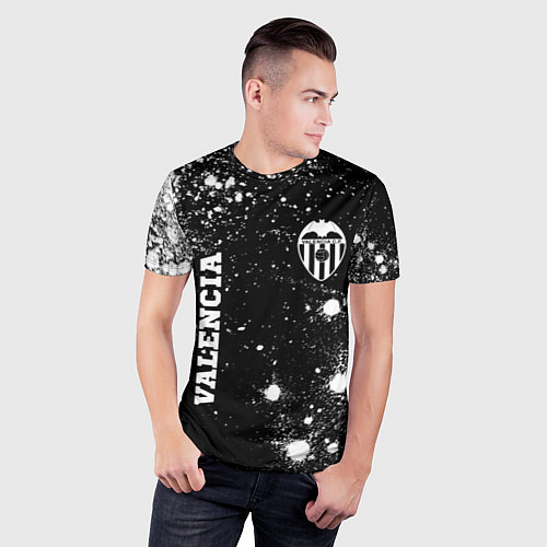 Мужская спорт-футболка Valencia sport на темном фоне вертикально / 3D-принт – фото 3