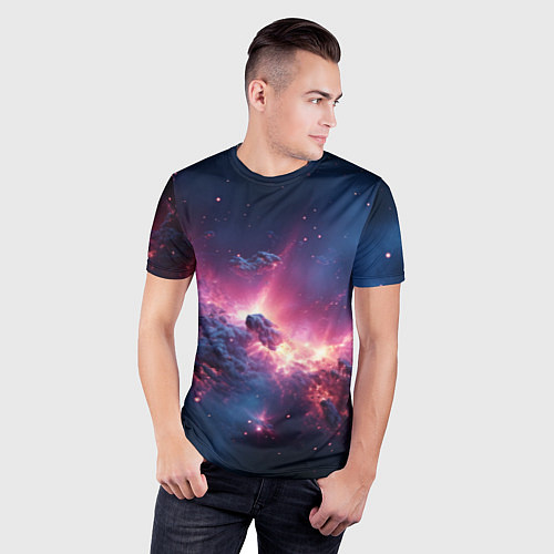 Мужская спорт-футболка Взрыв в космосе / 3D-принт – фото 3