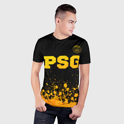 Футболка спортивная мужская PSG - gold gradient посередине, цвет: 3D-принт — фото 2