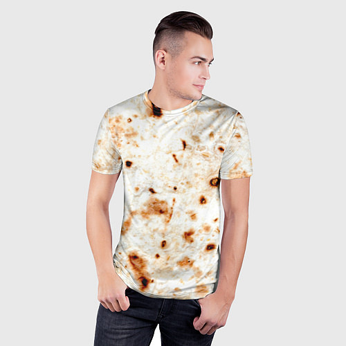 Мужская спорт-футболка Текстура светлого лаваша / 3D-принт – фото 3