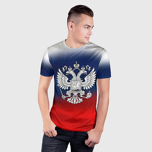 Мужская спорт-футболка Россия герб краски / 3D-принт – фото 3