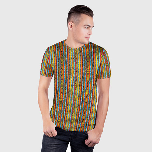 Мужская спорт-футболка Полосы в африканском стиле / 3D-принт – фото 3