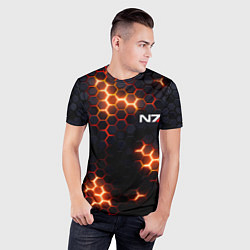 Футболка спортивная мужская N7 mass effect logo, цвет: 3D-принт — фото 2