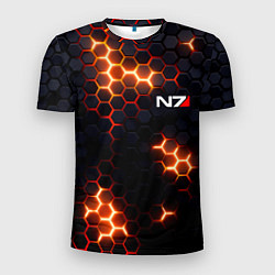 Футболка спортивная мужская N7 mass effect logo, цвет: 3D-принт
