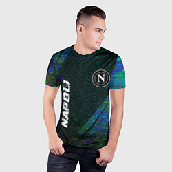Футболка спортивная мужская Napoli glitch blue, цвет: 3D-принт — фото 2