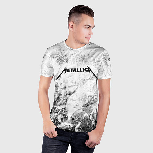 Мужская спорт-футболка Metallica white graphite / 3D-принт – фото 3