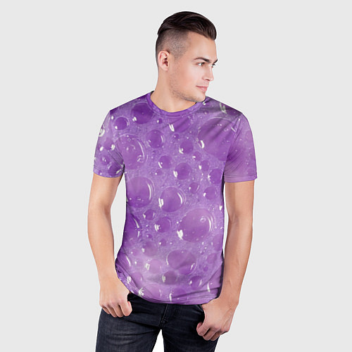 Мужская спорт-футболка Фиолетовая пена / 3D-принт – фото 3