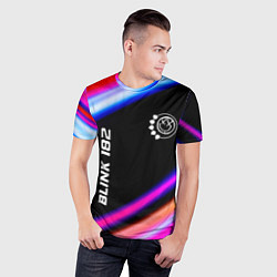 Футболка спортивная мужская Blink 182 neon rock lights, цвет: 3D-принт — фото 2