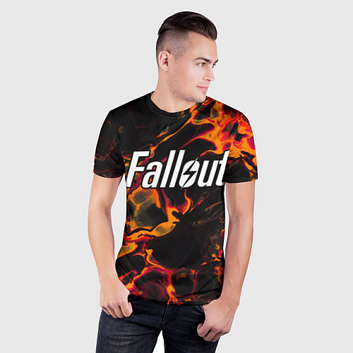 Мужская спорт-футболка Fallout red lava / 3D-принт – фото 3