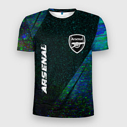 Футболка спортивная мужская Arsenal glitch blue, цвет: 3D-принт