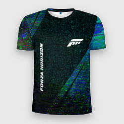 Мужская спорт-футболка Forza Horizon glitch blue
