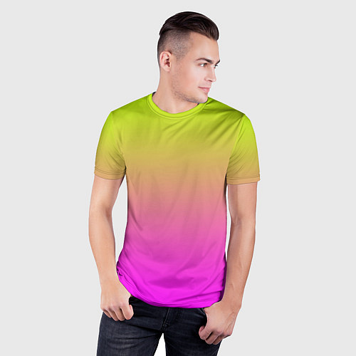 Мужская спорт-футболка Градиент яркий / 3D-принт – фото 3