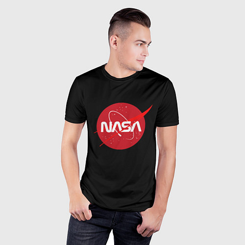 Мужская спорт-футболка Nasa logo red / 3D-принт – фото 3