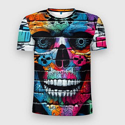 Футболка спортивная мужская Crazy color skull - graffiti, цвет: 3D-принт