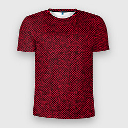 Футболка спортивная мужская Текстурированный красно-чёрный, цвет: 3D-принт