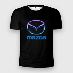 Футболка спортивная мужская Mazda neon logo, цвет: 3D-принт