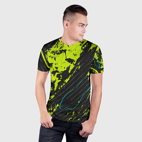 Мужская спорт-футболка Абстрактный узор с концепцией / 3D-принт – фото 3