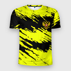 Футболка спортивная мужская Российская империя краски жёлтые, цвет: 3D-принт