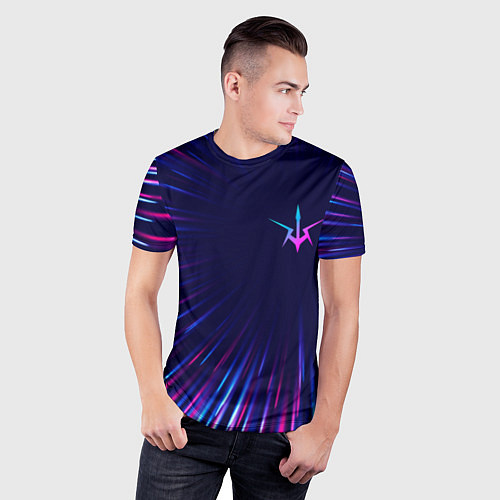 Мужская спорт-футболка Code Geass neon blast lines / 3D-принт – фото 3